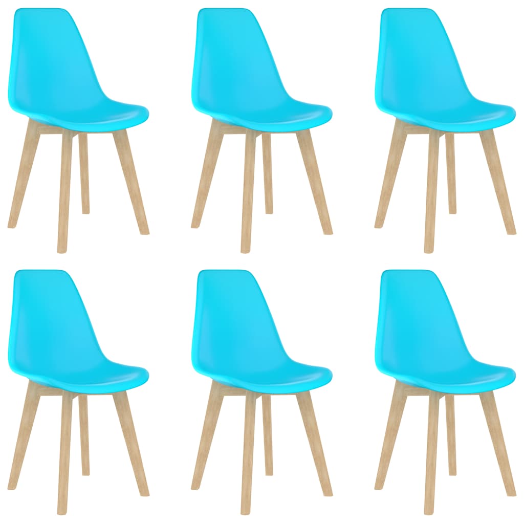 Dining Chairs 6 pcs Blue Plastic