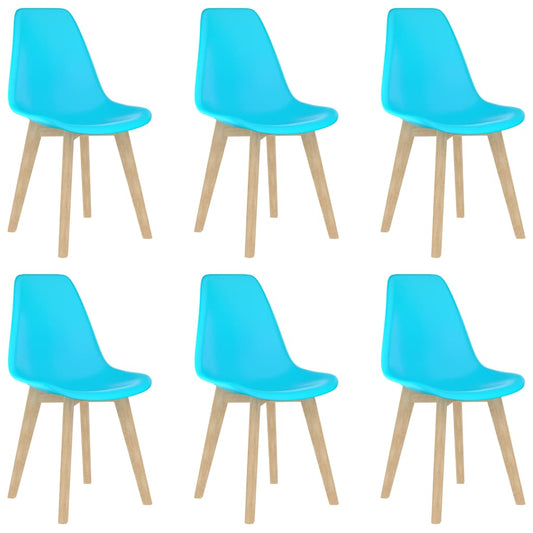 Dining Chairs 6 pcs Blue Plastic