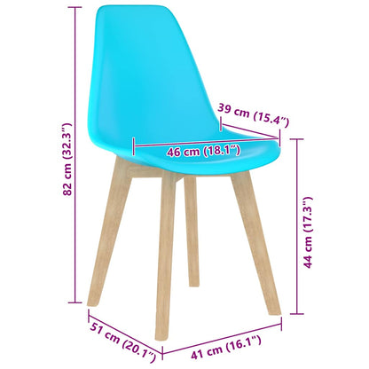 Dining Chairs 6 pcs Blue Plastic