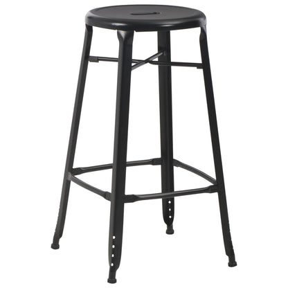 Bar Stools 6 pcs Black Steel