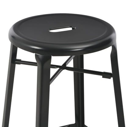Bar Stools 6 pcs Black Steel