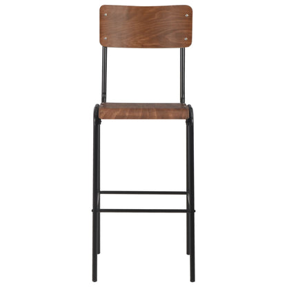 Bar Chairs 4 pcs Solid Plywood Steel - Showcase of the stackable design for easy storage.