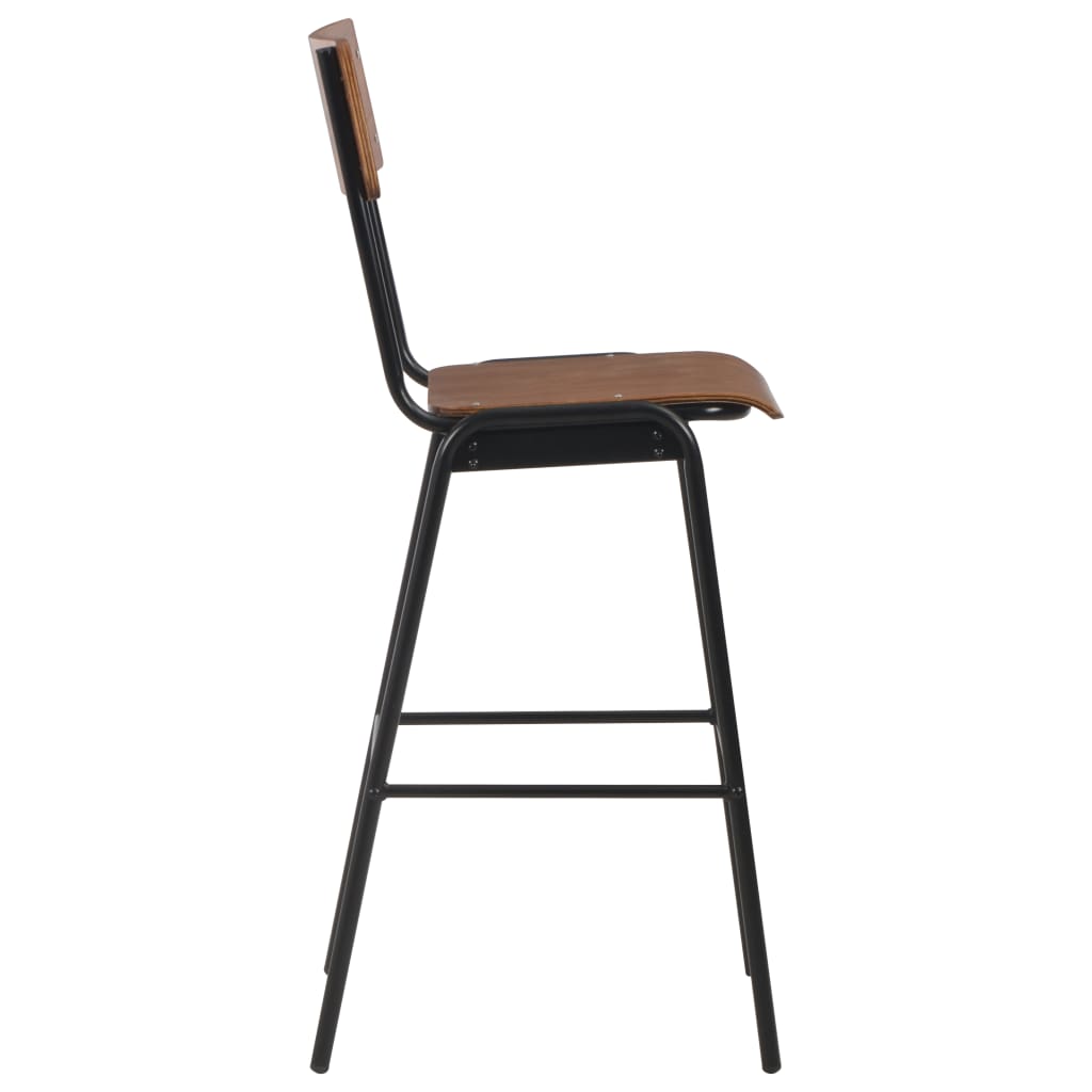Bar Chairs 4 pcs Solid Plywood Steel - Elegant dining setting featuring four black bar chairs.