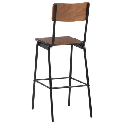 Bar Chairs 6 pcs Solid Plywood Steel displayed in a dining room setting, combining style and durability for any dining occasion.
