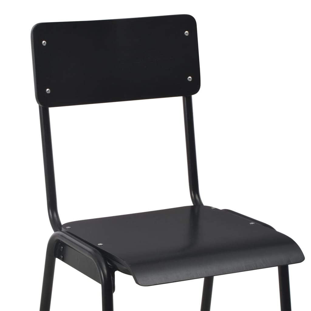 Durable black bar chairs with a height of 76 cm, ideal for home or commercial use.