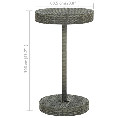 Garden Table Grey 60.5x106 cm Poly Rattan