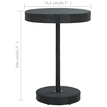 Garden Table | Black | PE Rattan | Lightweight | Garden Table | Round