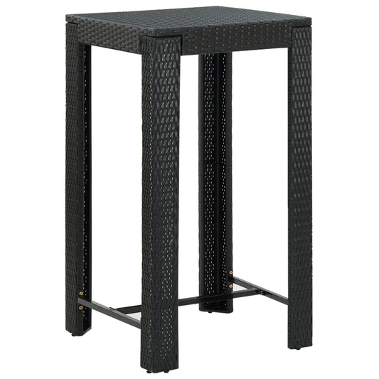 Bar Table | Black | PE rattan, Powder-Coated Steel | Counter Height