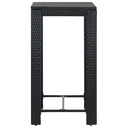 Bar Table | Black | PE rattan, Powder-Coated Steel | Counter Height