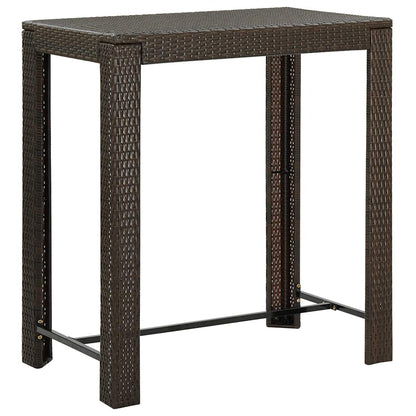 45873 vidaXL Garden Bar Table Brown 100x60,5x110,5 cm Poly Rattan