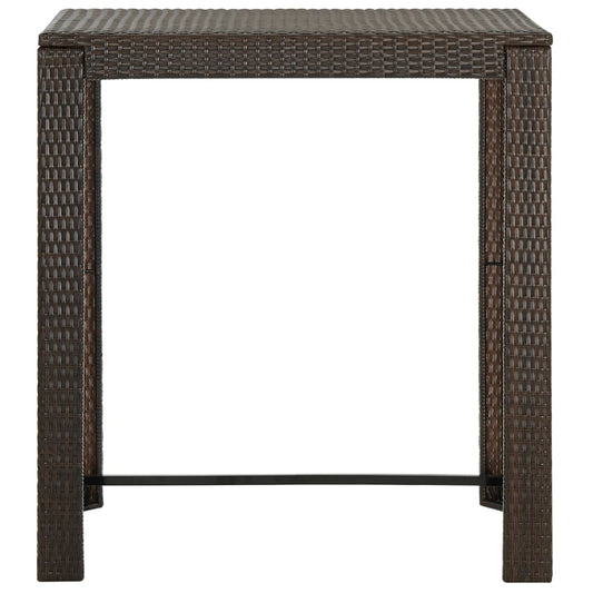Bar Table | Brown | PE rattan, Powder-Coated Steel | 100x60.5x110.5 cm