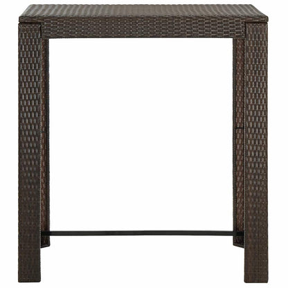45873 vidaXL Garden Bar Table Brown 100x60,5x110,5 cm Poly Rattan