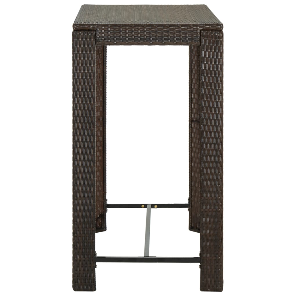 45873 vidaXL Garden Bar Table Brown 100x60,5x110,5 cm Poly Rattan