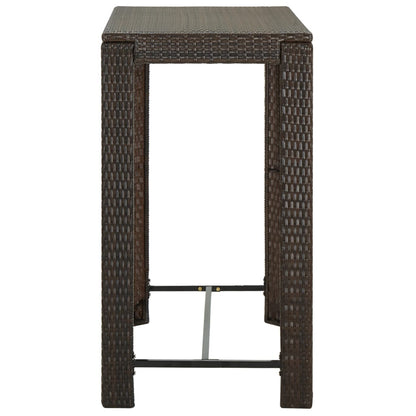 45873 vidaXL Garden Bar Table Brown 100x60,5x110,5 cm Poly Rattan