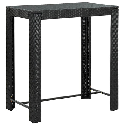 45874 vidaXL Garden Bar Table Black 100x60,5x110,5 cm Poly Rattan