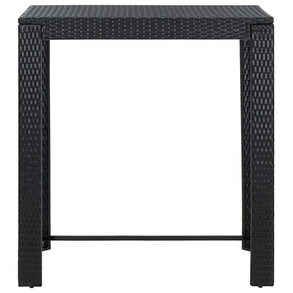 45874 vidaXL Garden Bar Table Black 100x60,5x110,5 cm Poly Rattan
