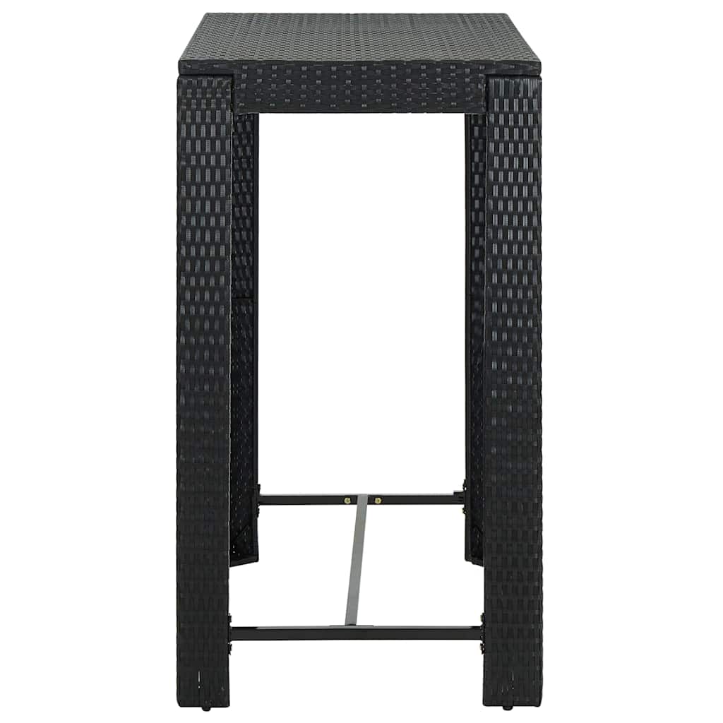 45874 vidaXL Garden Bar Table Black 100x60,5x110,5 cm Poly Rattan