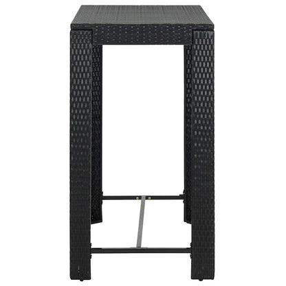 45874 vidaXL Garden Bar Table Black 100x60,5x110,5 cm Poly Rattan