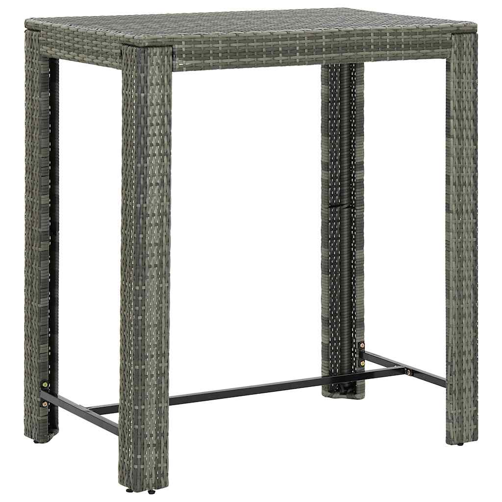 45875 vidaXL Garden Bar Table Grey 100x60,5x110,5 cm Poly Rattan