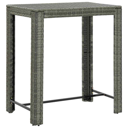 45875 vidaXL Garden Bar Table Grey 100x60,5x110,5 cm Poly Rattan