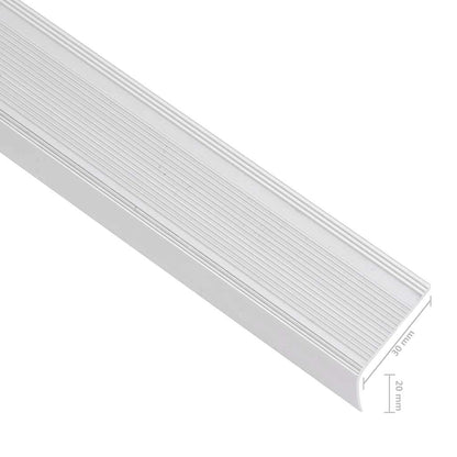 Stair Nosings in L-shape 15 pcs Aluminium 90 cm Silver