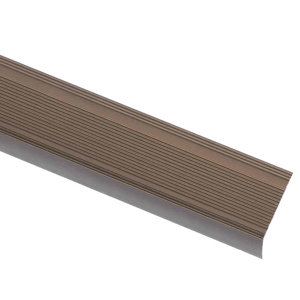 Stair Nosings in L-shape 15 pcs Aluminium 90 cm Brown
