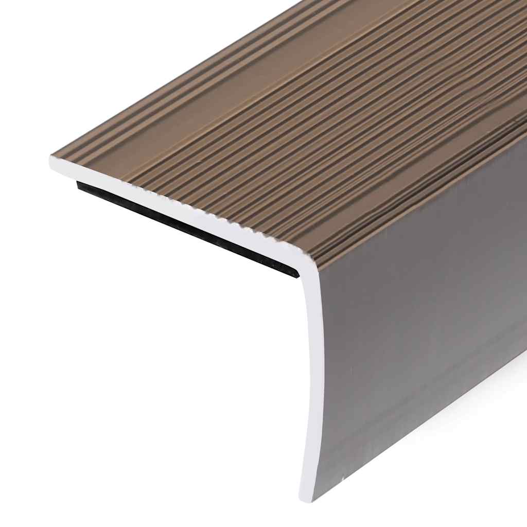Stair Nosings in L-shape 15 pcs Aluminium 90 cm Brown