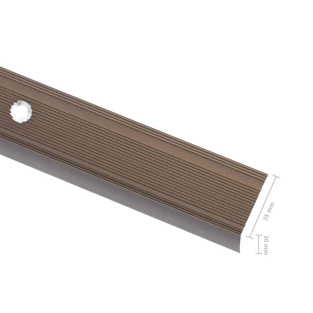 Stair Nosings in L-shape 5 pcs Aluminium 90 cm Brown