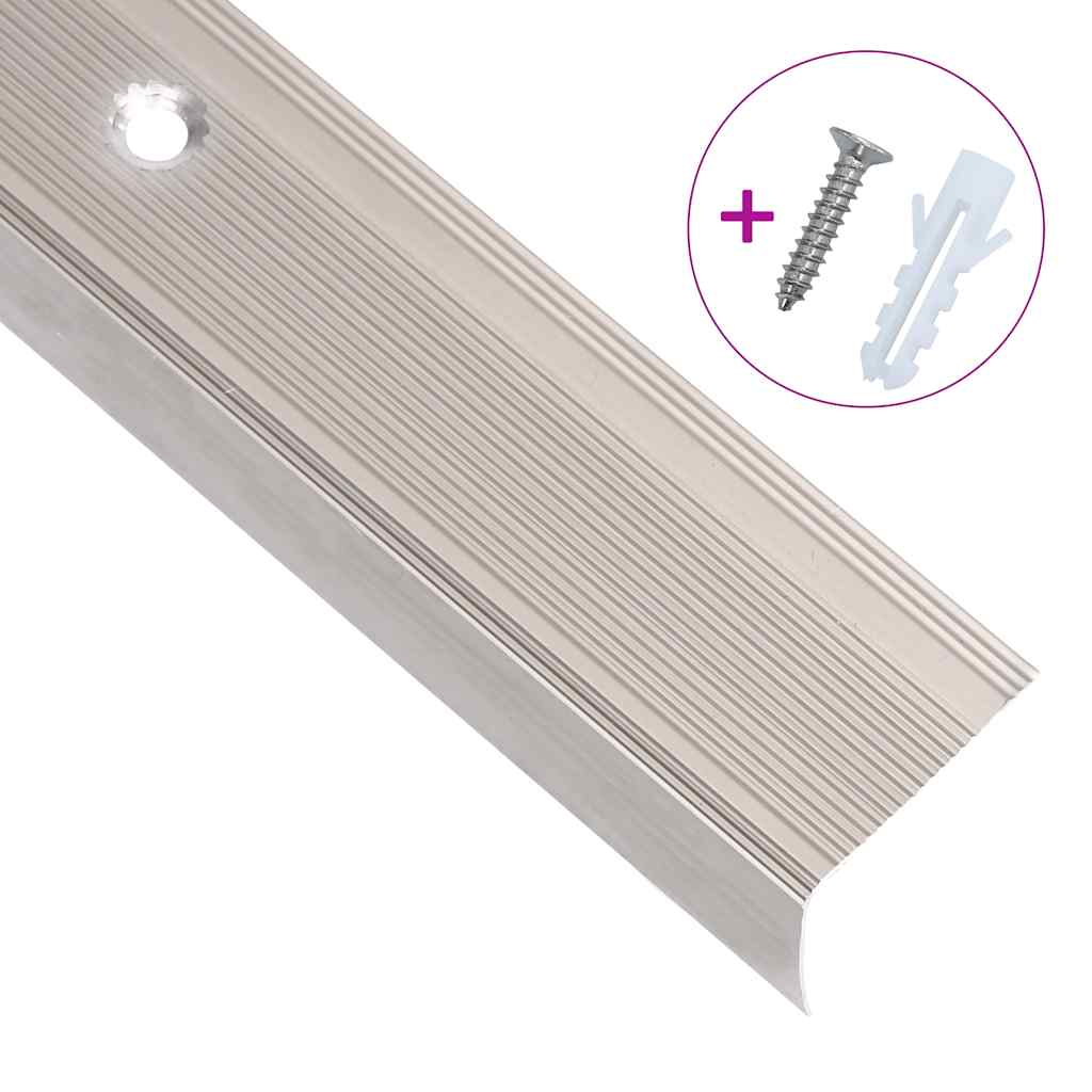 Stair Nosings in L-shape 15 pcs Aluminium 90 cm Champagne