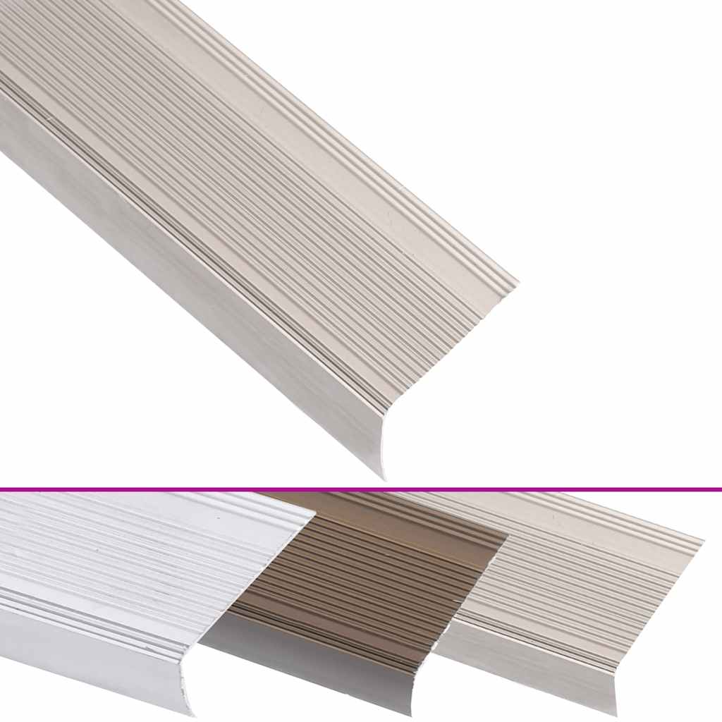 Stair Nosings in L-shape 15 pcs Aluminium 90 cm Champagne