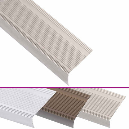 Stair Nosings in L-shape 15 pcs Aluminium 90 cm Champagne