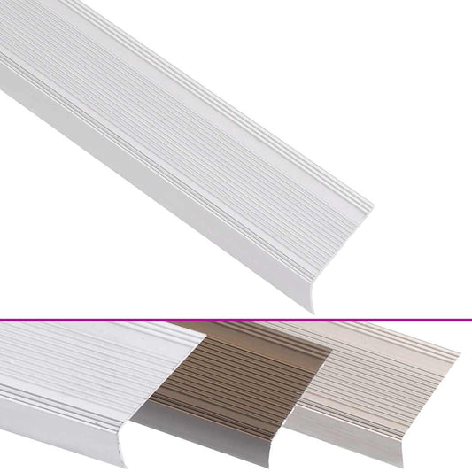 Stair Nosings in L-shape 5 pcs Aluminium 100 cm Silver