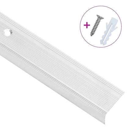 Stair Nosings in L-shape 15 pcs Aluminium 100 cm Silver