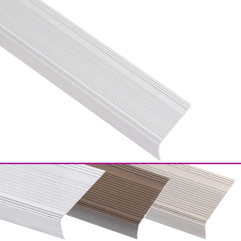 Stair Nosings in L-shape 15 pcs Aluminium 100 cm Silver