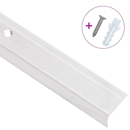 Stair Nosings in L-shape 5 pcs Aluminium 100 cm Silver