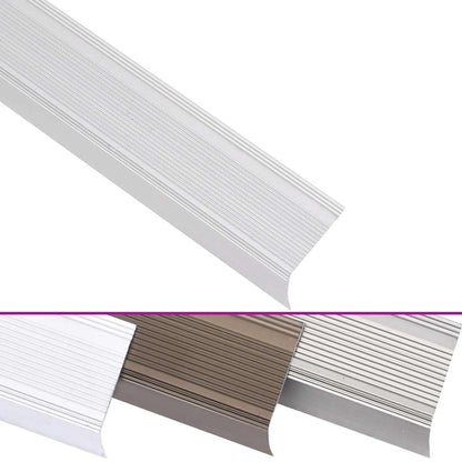Stair Nosings in L-shape 5 pcs Aluminium 100 cm Silver
