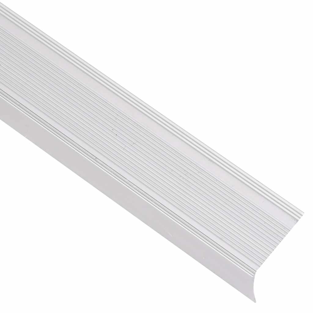 Stair Nosings in L-shape 5 pcs Aluminium 100 cm Silver