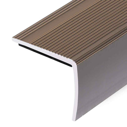 Stair Nosings in L-shape 15 pcs Aluminium 100 cm Brown
