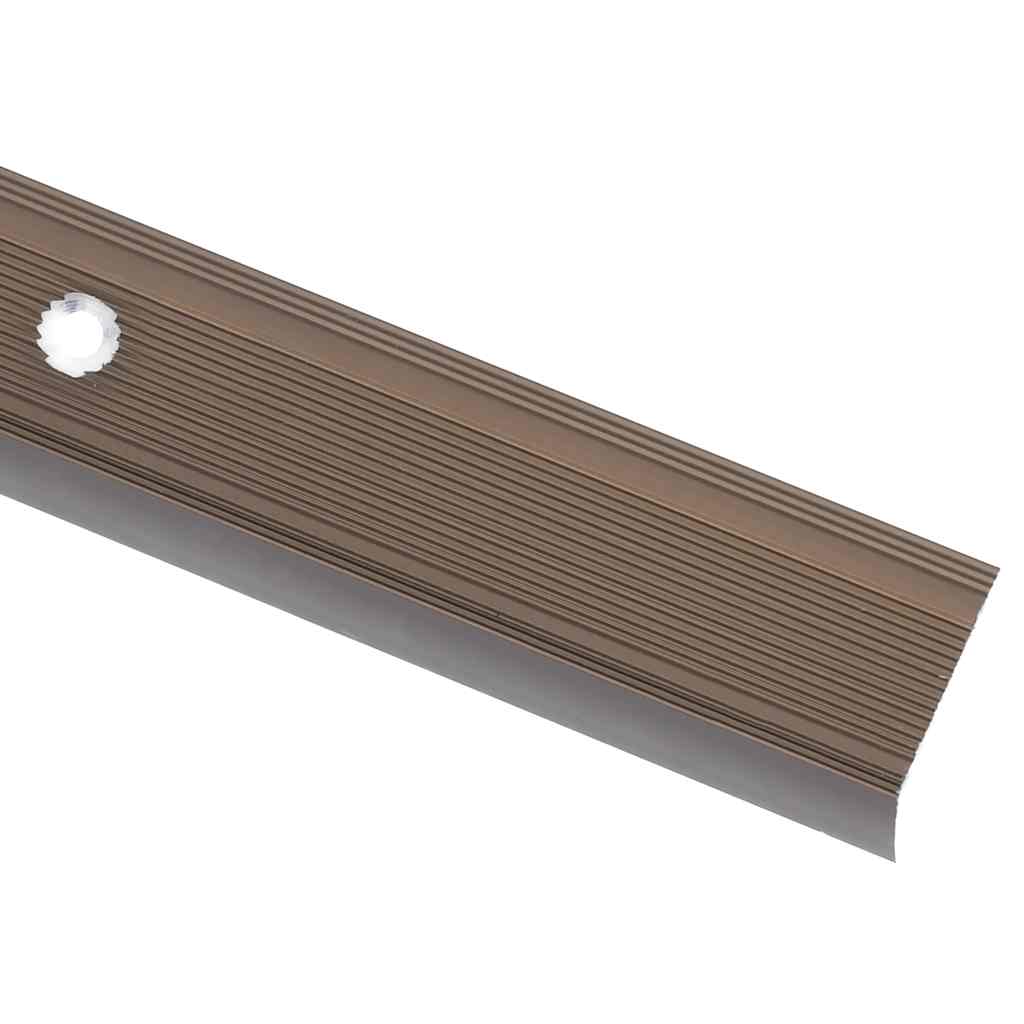 Stair Nosings in L-shape 15 pcs Aluminium 100 cm Brown