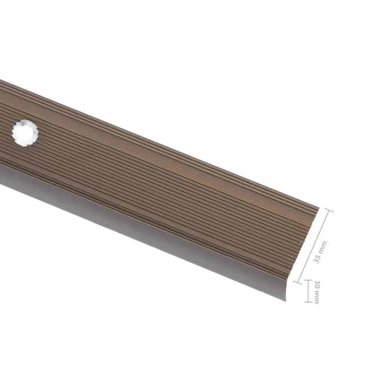 Stair Nosings in L-shape 15 pcs Aluminium 100 cm Brown