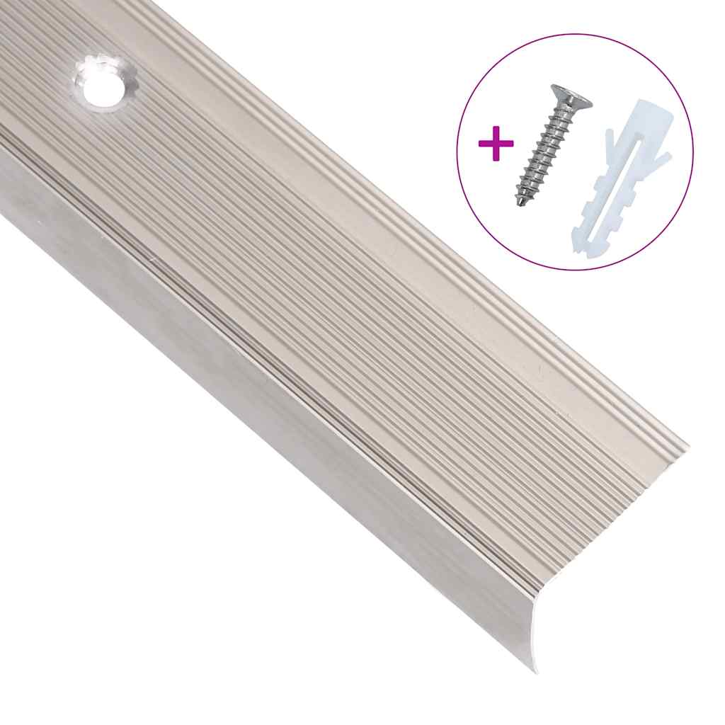 Stair Nosings in L-shape 5 pcs Aluminium 100 cm Champagne