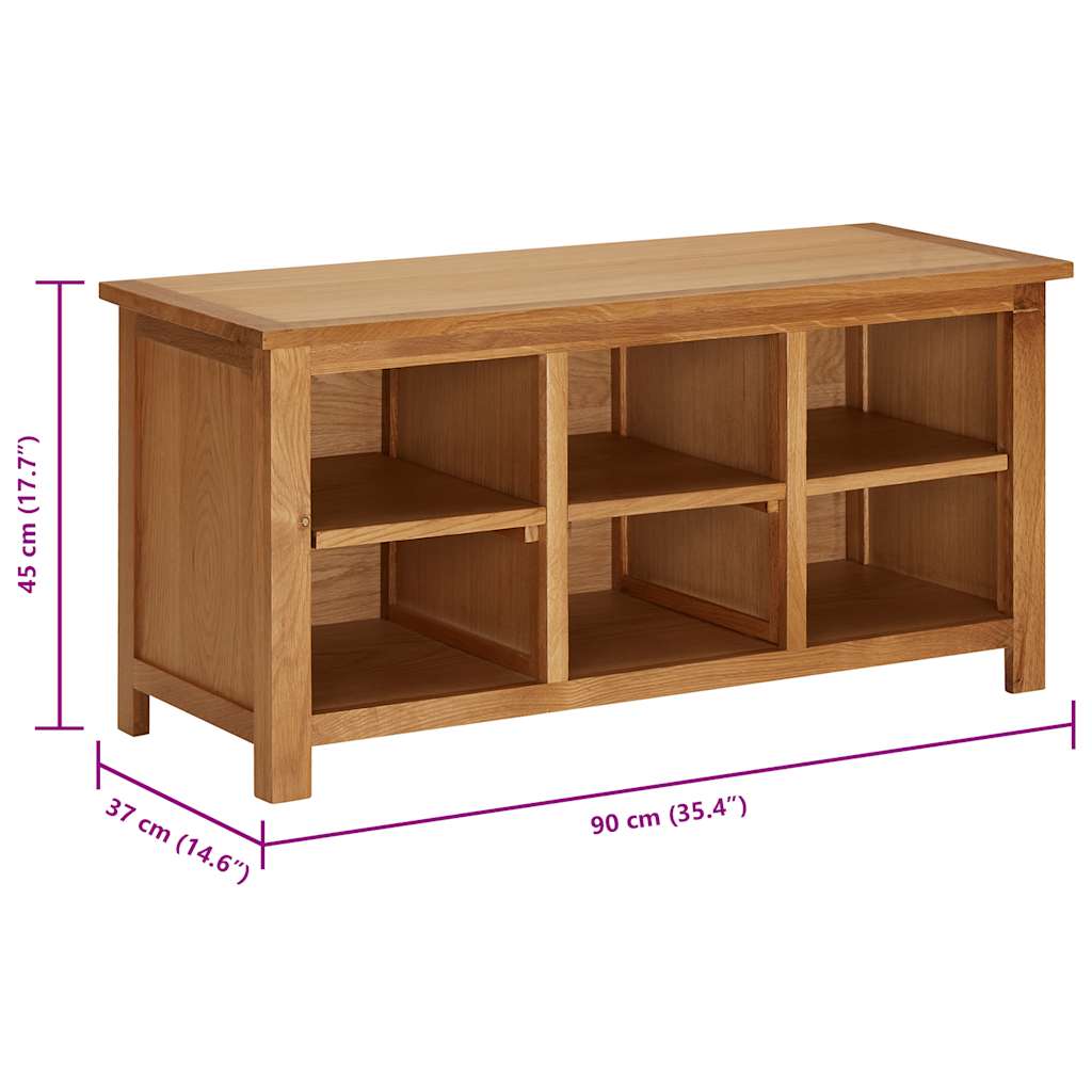 Shoe Rack 90x37x45 cm Solid Oak Wood