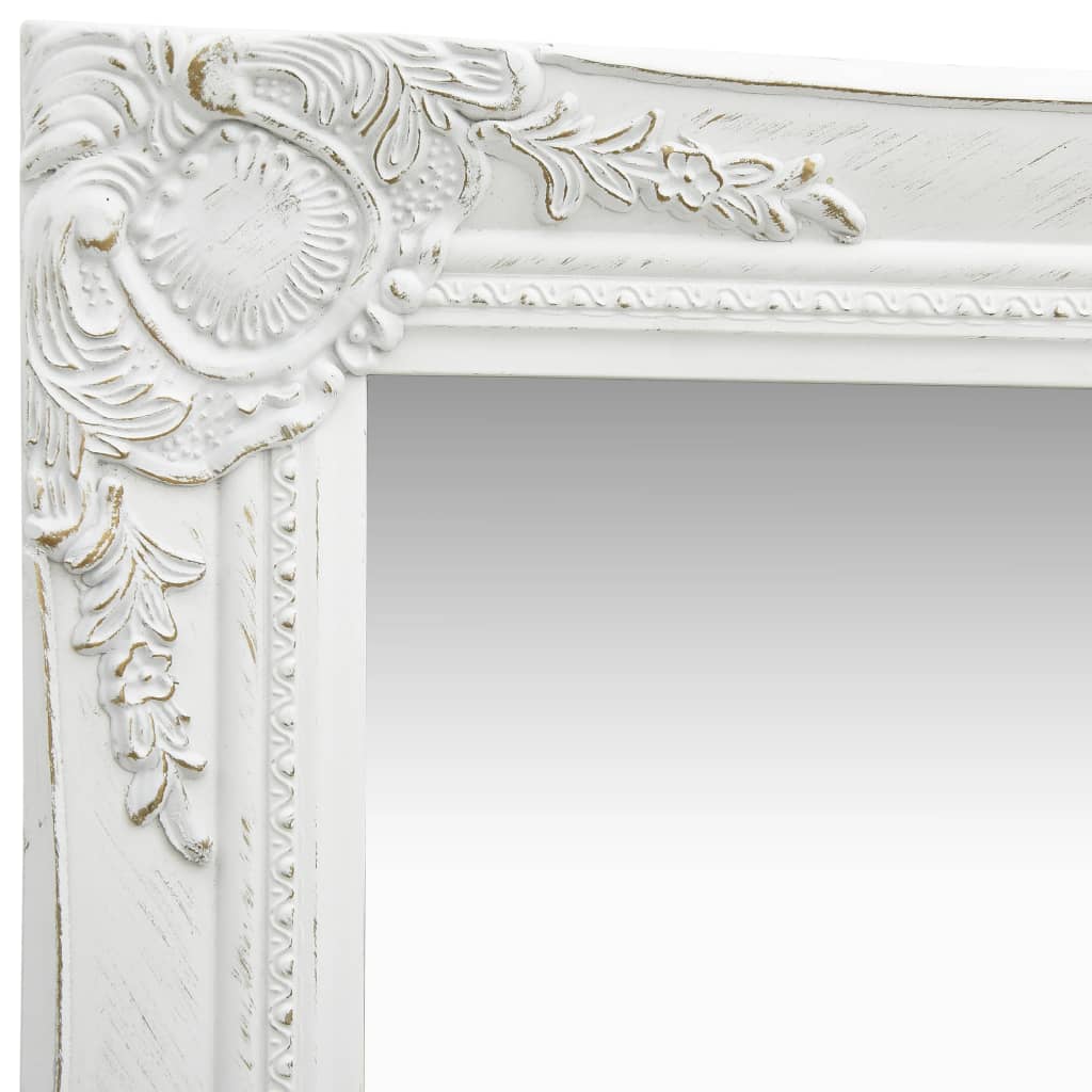 Wall Mirror Baroque Style 40x40 cm White
