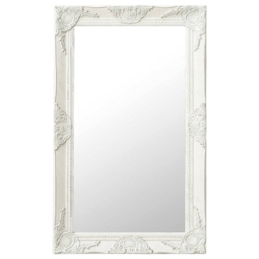 320320 vidaXL Wall Mirror Baroque Style 50x80 cm White