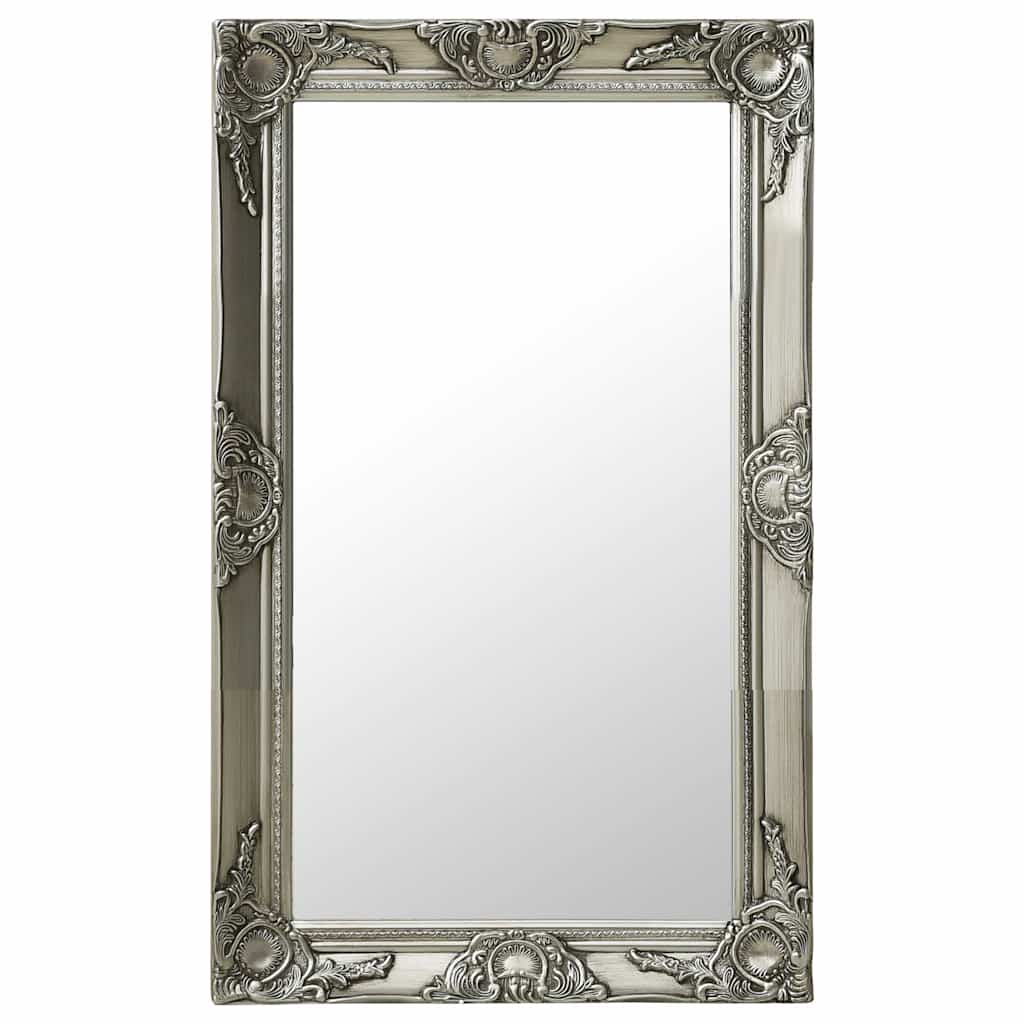 320322 vidaXL Wall Mirror Baroque Style 50x80 cm Silver