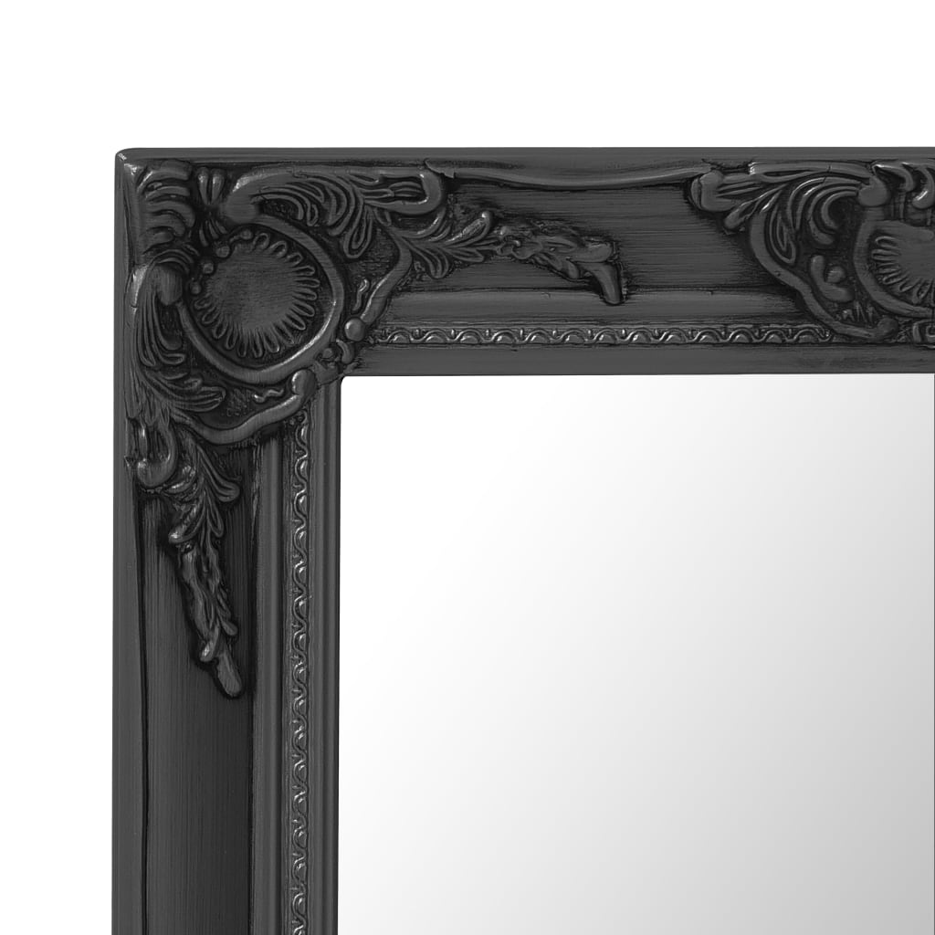 Wall Mirror Baroque Style 60x60 cm Black