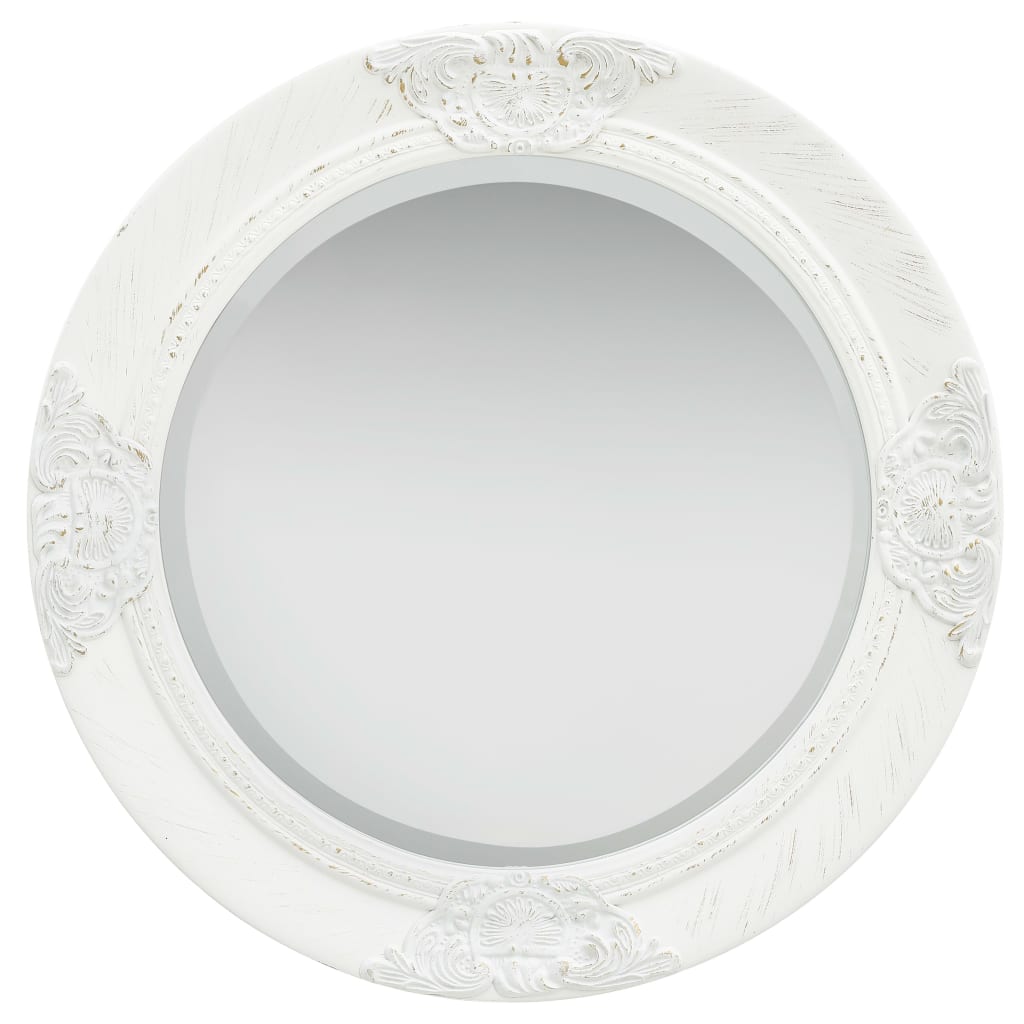 Wall Mirror Baroque Style 50 cm White
