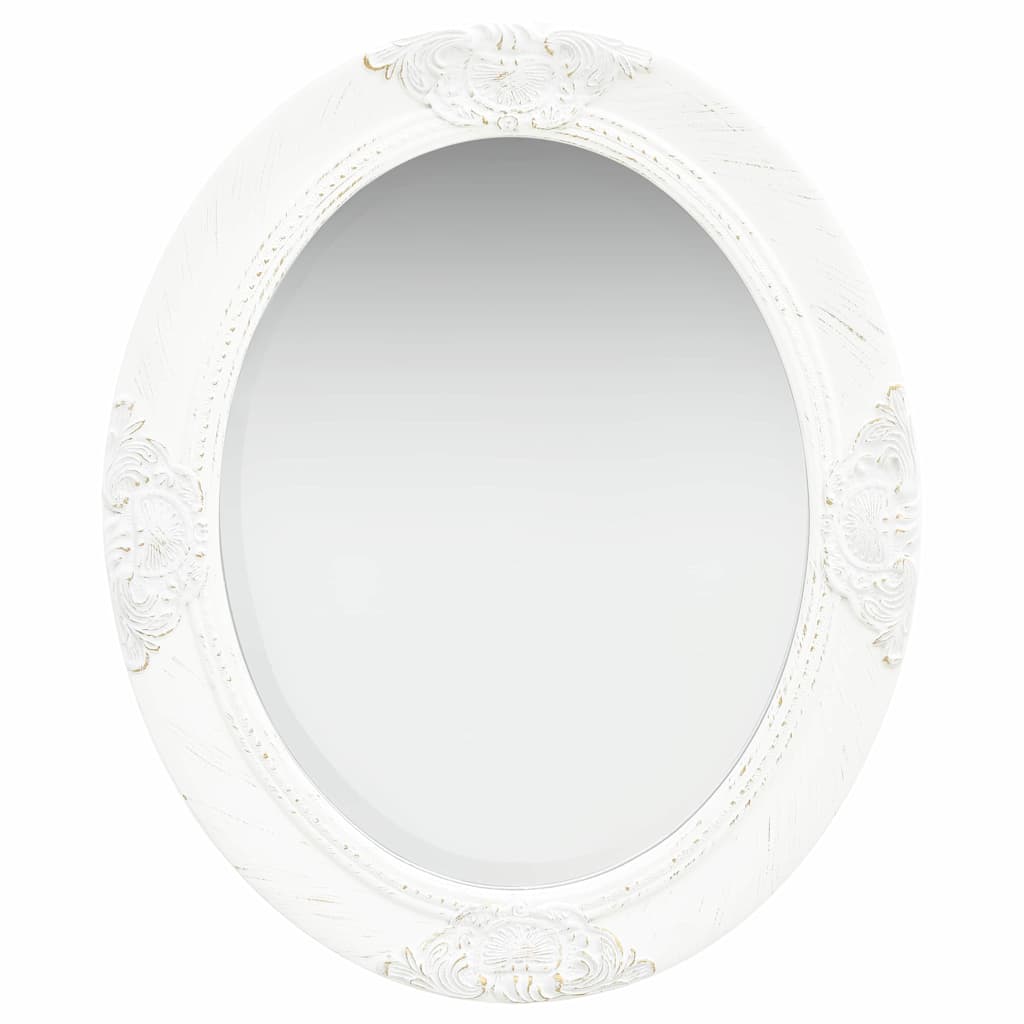 Wall Mirror Baroque Style 50x60 cm White