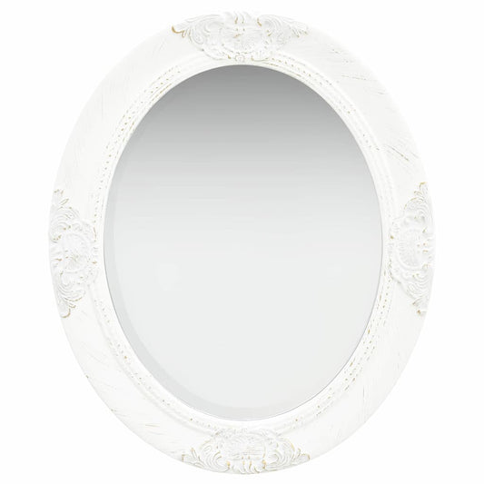 Wall Mirror Baroque Style 50x60 cm White