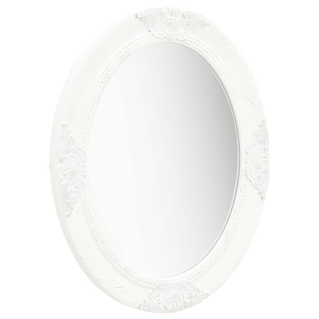 Wall Mirror Baroque Style 50x60 cm White